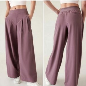 Athleta Brooklyn Heights Tan Wide Leg Pants, 14Tall